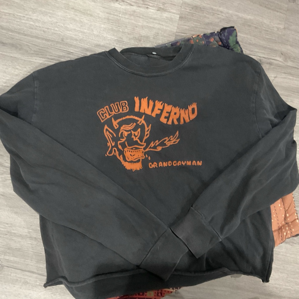 Men's Black and Orange Graphic Shirt